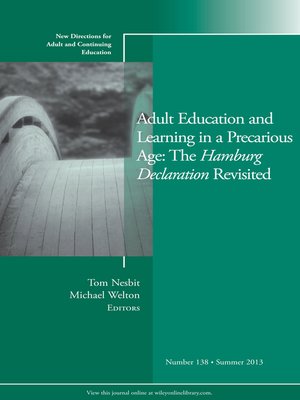 cover image of Adult Education and Learning in a Precarious Age